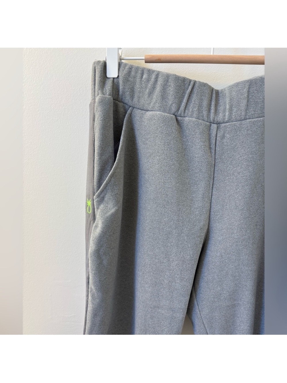 Dudley Stephens Gray Joggers with Neon Lime Logo Accent